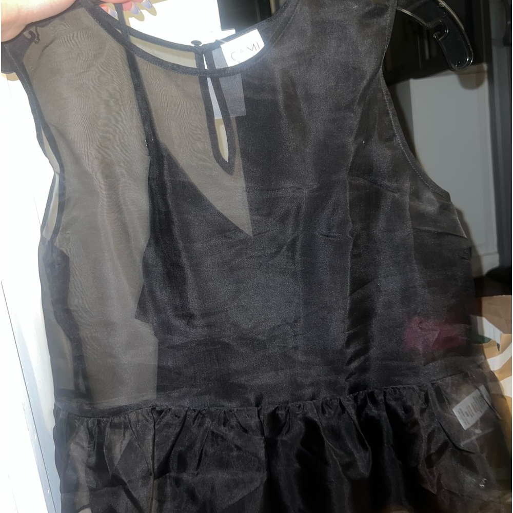 Cami NYC Poplin Mesh Top